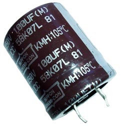 100uF 450V Radial Snap In Electrolytic Capacitor Nippon KMH450VN101M25X30T2