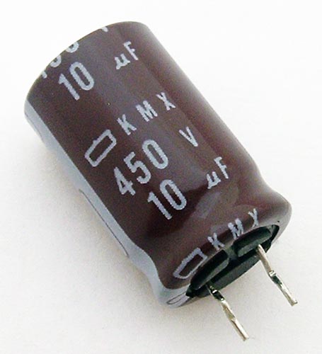 10x Elektrolyt-Kondensator 10µF 450V- 105°C RM5