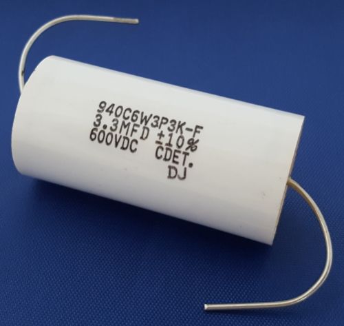 3.3uF 600Vdc Axial Polypropylene Film Capacitor Cornell Dubilier®  940C6W3P3K-F